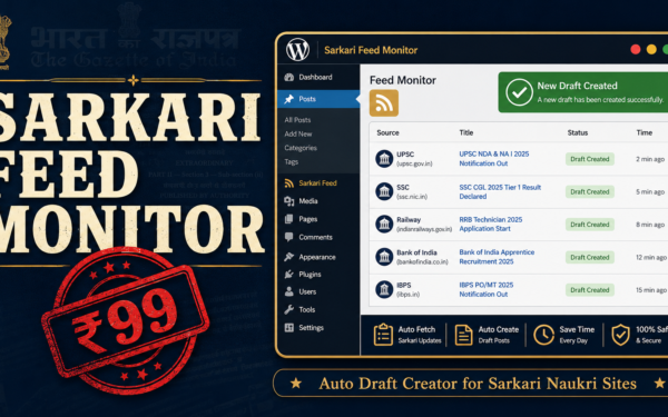 Sarkari Feed Monitor — WordPress Plugin