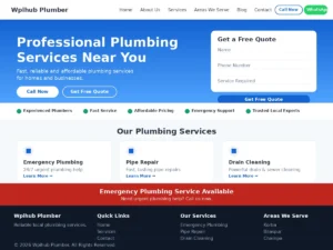 Wpihub Plumber — Professional WordPress Theme for Plumbers & Home Service Businesses